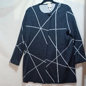 Kasha By Rodier Sweater Jacket Gray Wool Tunic XL